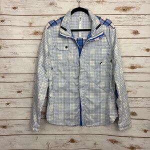 Lululemon Blue Plaid Zip Front Women’s Long Sleeve Jacket